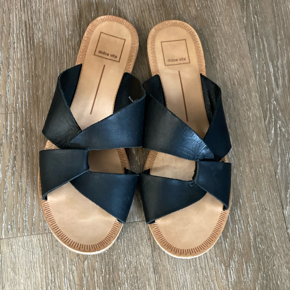 Dolce Vita Black Derby Slide Sandals